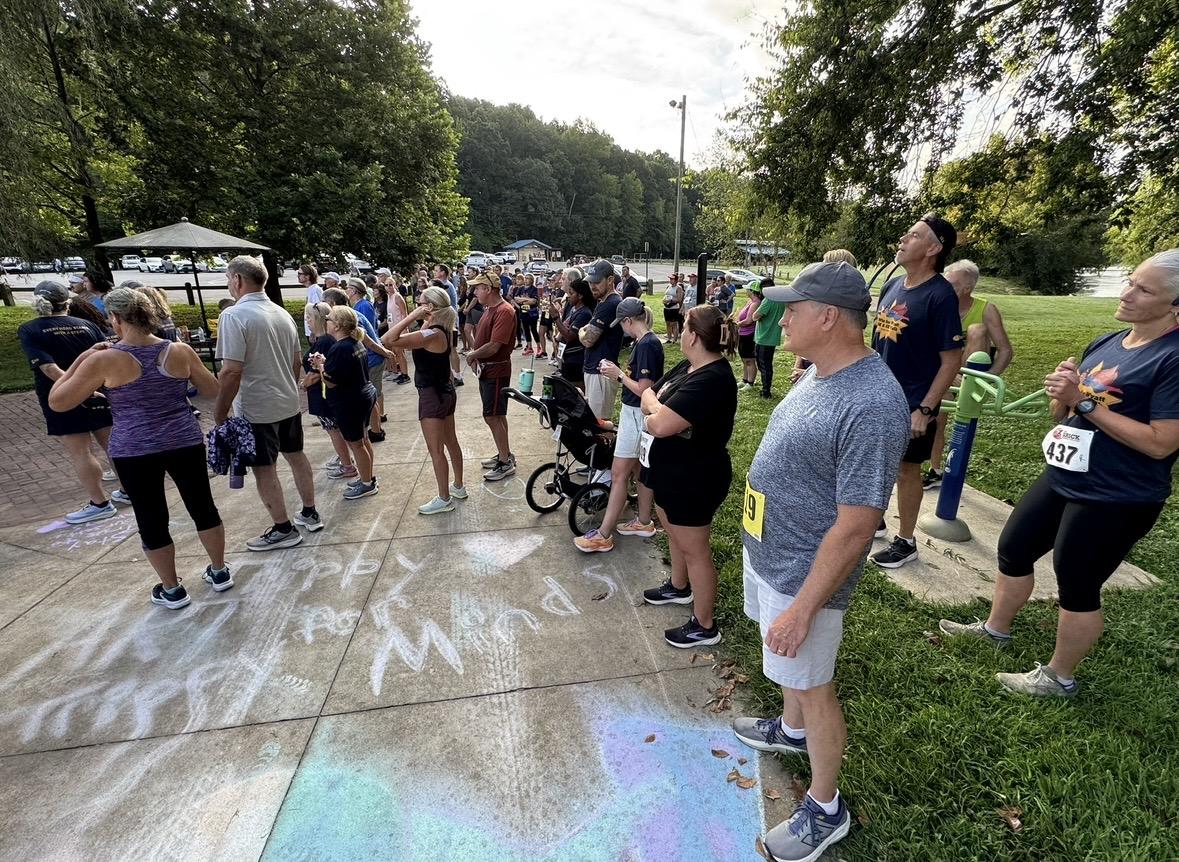 Race day crowd gathering for a Brick-timed event